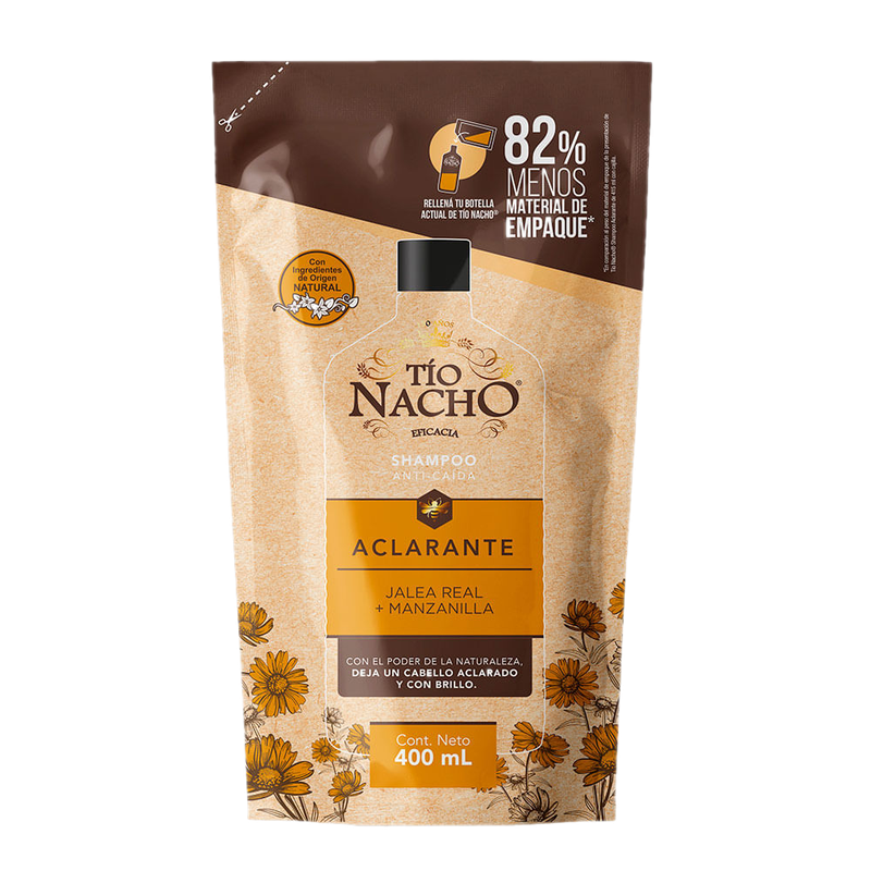 Shampoo Tio Nacho Aclarante Doy Pack Sustentable 400 Ml