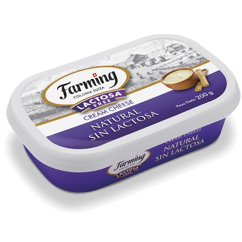 Queso Crema Natural Sin Lactosa Farming 200 G