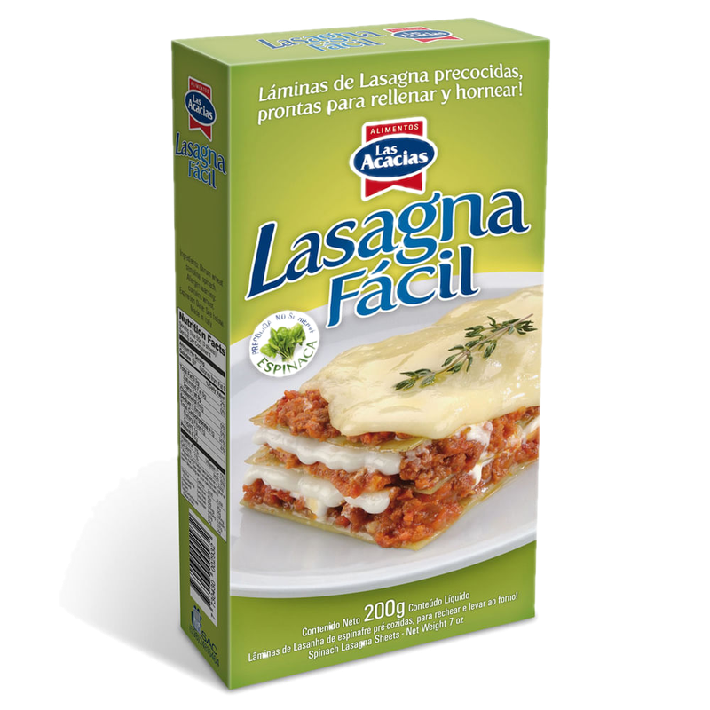 Lasagna Facil Las Acacias Espinaca 200 G
