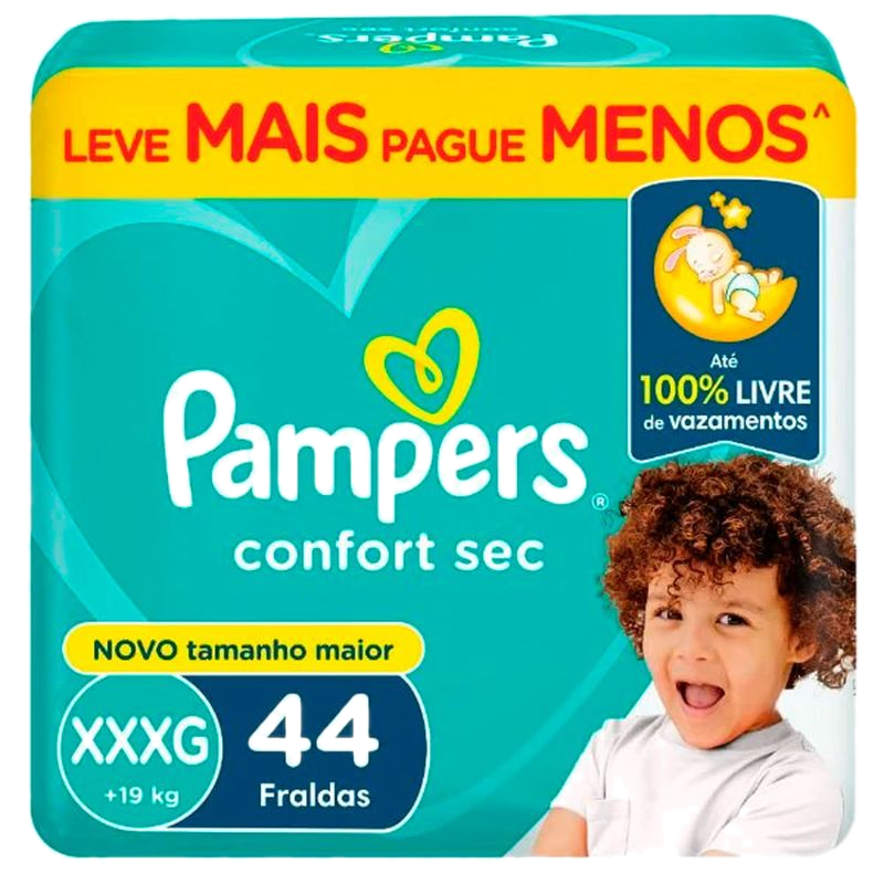 Pañales Pampers Confort Sec X-xxg 44 Unidades