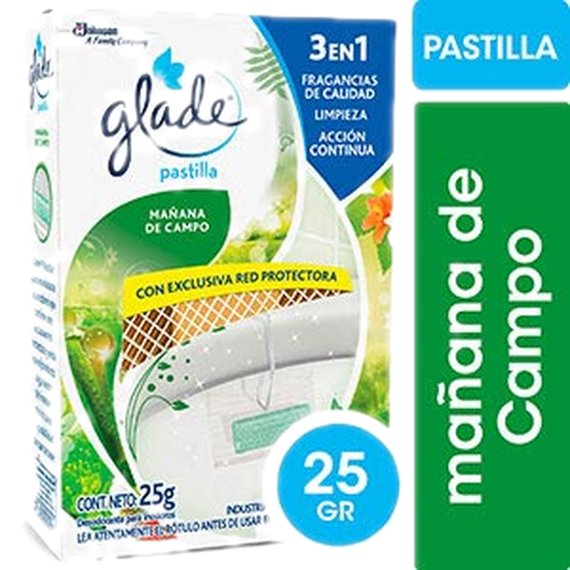 Pastilla Glade Inodoro Campo 3 En 1 25 G