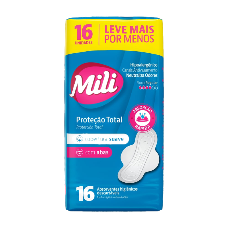 Toalla Femenina Mili Suave Con Alas 16 Unidades