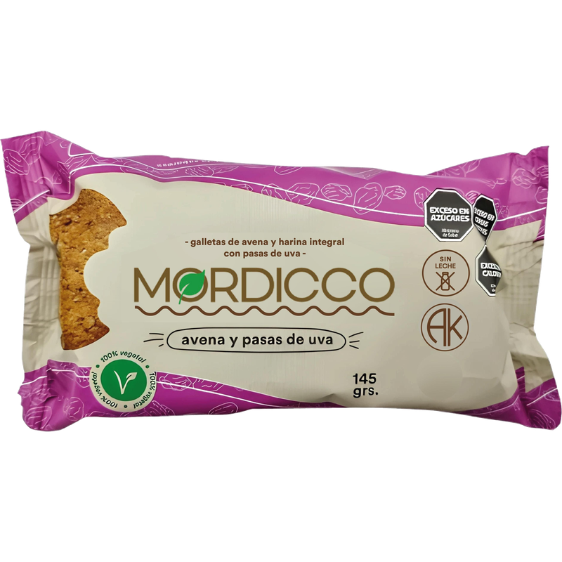 Galletas Mordicco Avena Y Pasas De Uva 145 G