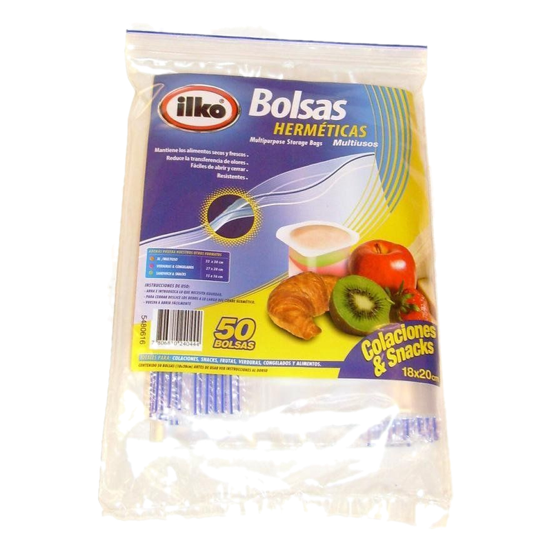 Bolsa Hermetica Multiuso Ilko 18 X 20 Cm 50 Unidades