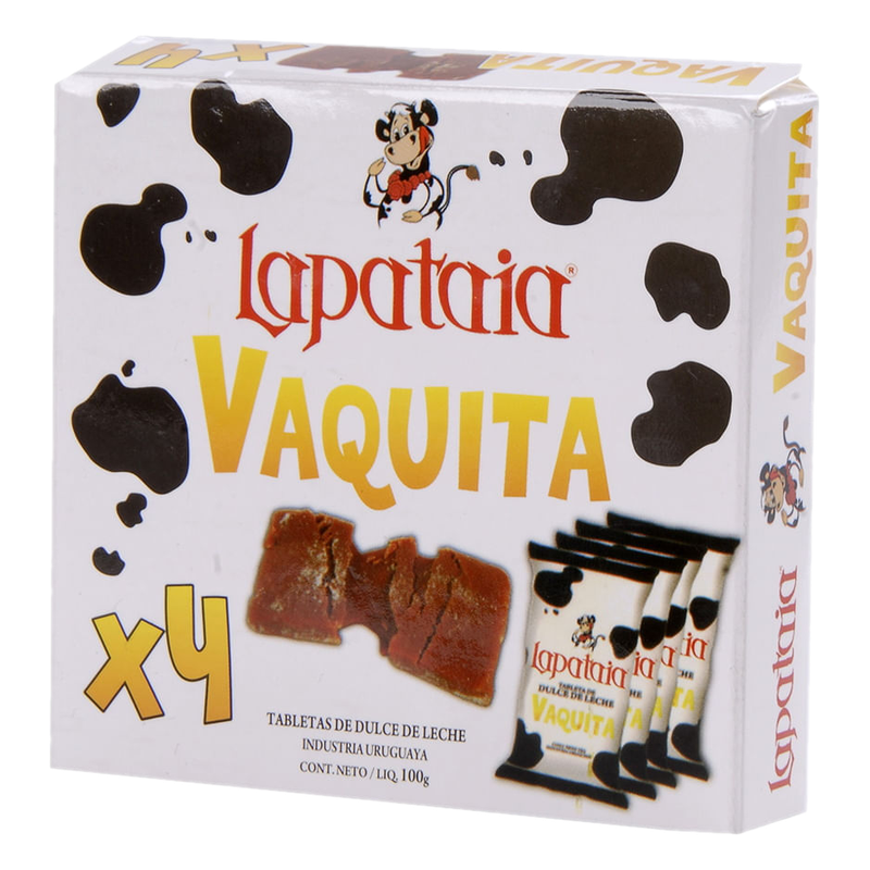 Barrita De Dulce De Leche Lapataia Vaquita 4 Unidades 100 G