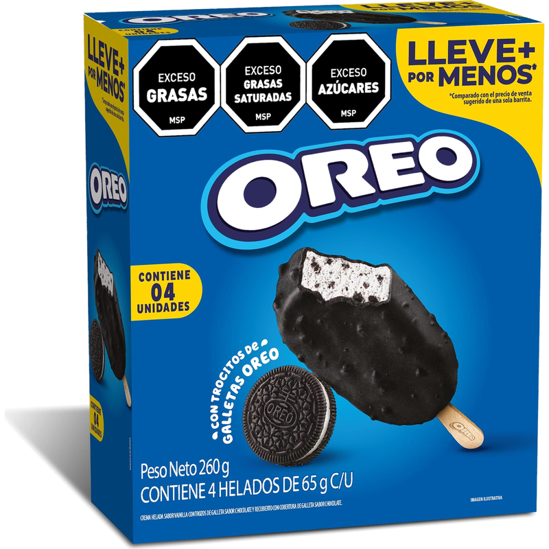 Helado Palito Oreo Pack (65 G) 4 Unidades
