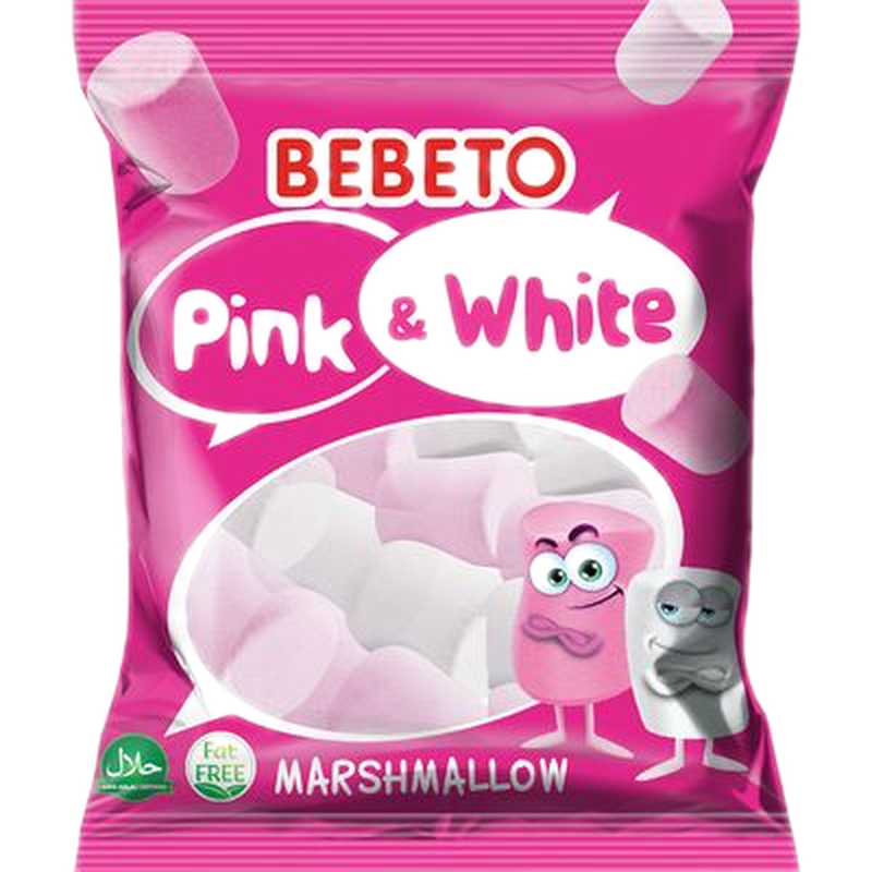 Marshmallow Bebeto Rosa Y Blanco 60 G