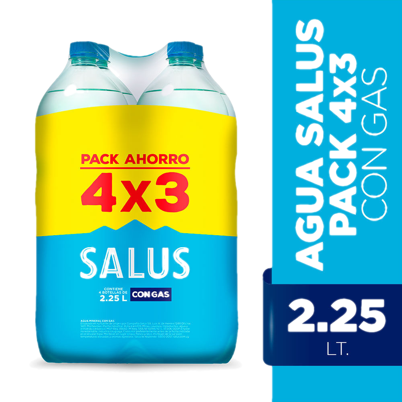 Pack Salus Con Gas 2,25 L 4x3