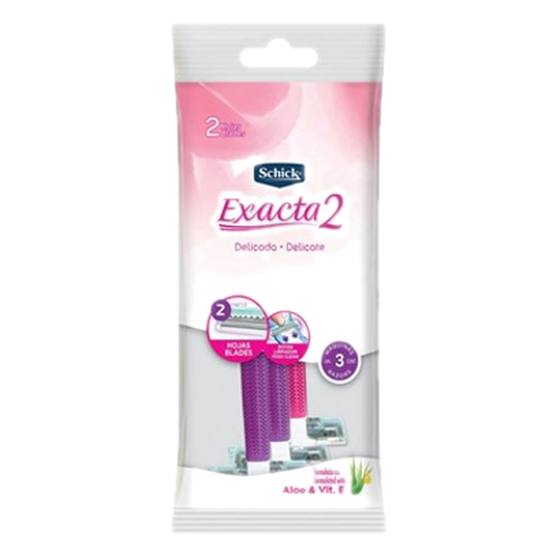 Maquina De Afeitar Schick Exacta Piel Delicada Dama 2+1