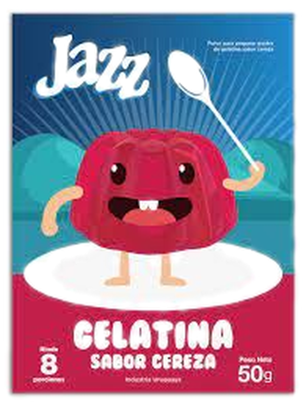 Gelatina Cereza Jazz 8p 50 G