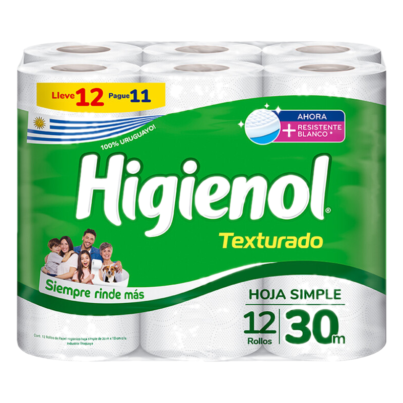 Papel Higienico Higienol Texturado Blanco 4unx30m