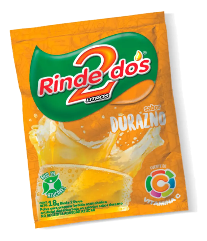 Jugo Rinde 2 En Polvo Durazno .