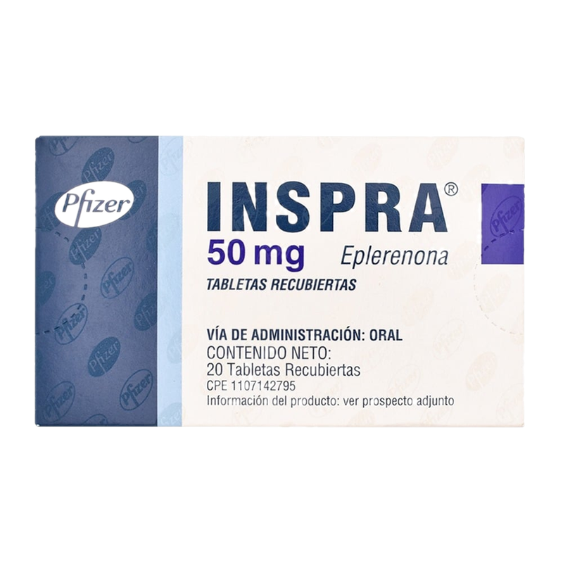Inspra 50 Mg 20 Tabletas Recubiertas