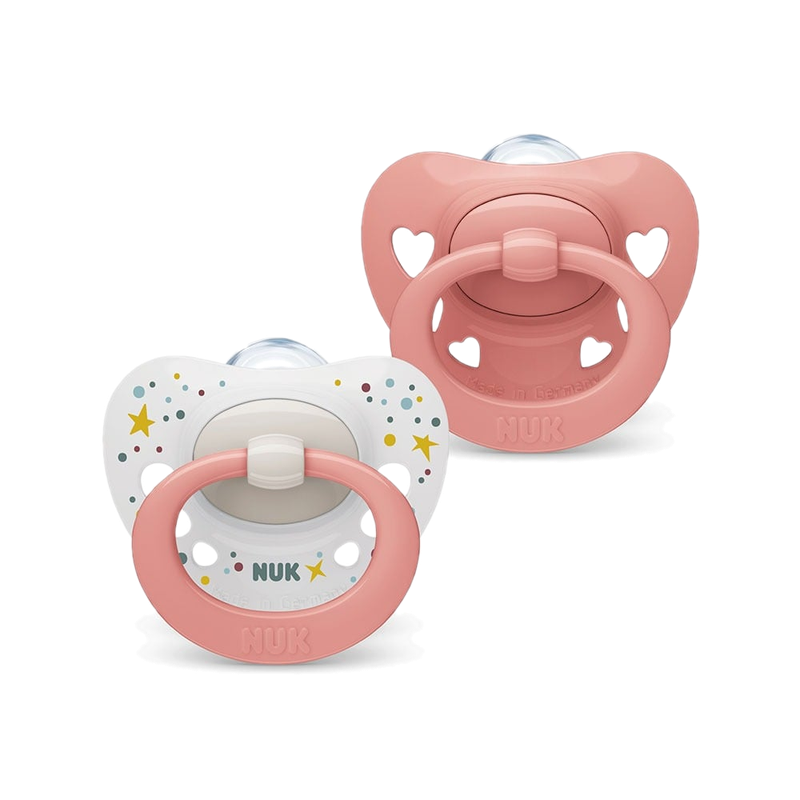 Chupete De Silicona Signature Nuk Rosado Talle 1 0 A 6 Meses 2 Unidades
