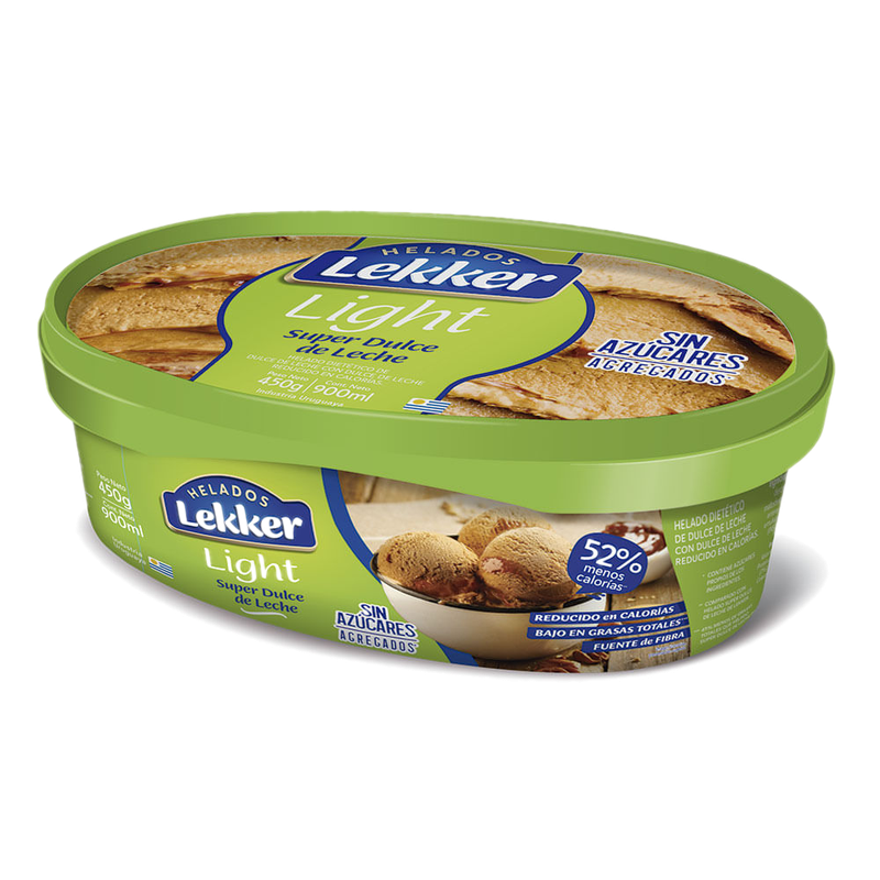 Helado Lekker Super Dulce De Leche Light 900 Ml