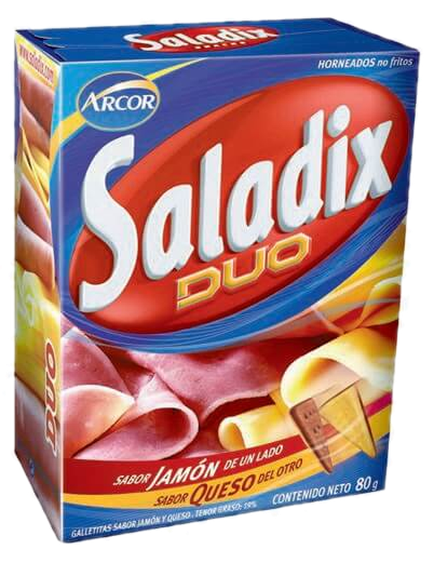 Galletitas Saladix Duo Sabor Jamón Y Queso Arcor 80 G