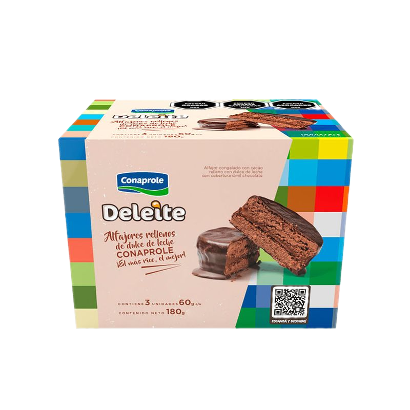 Alfajor Deleite De Chocolate Conaprole 3 Unidades 180 G