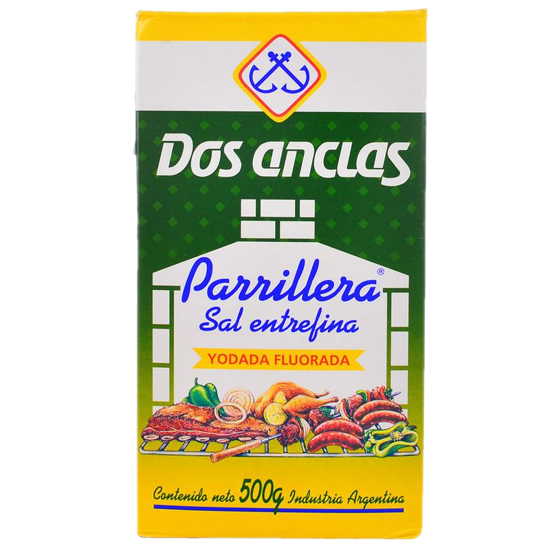 Sal Dos Anclas Yodado Fluorada Parrillera 500 G