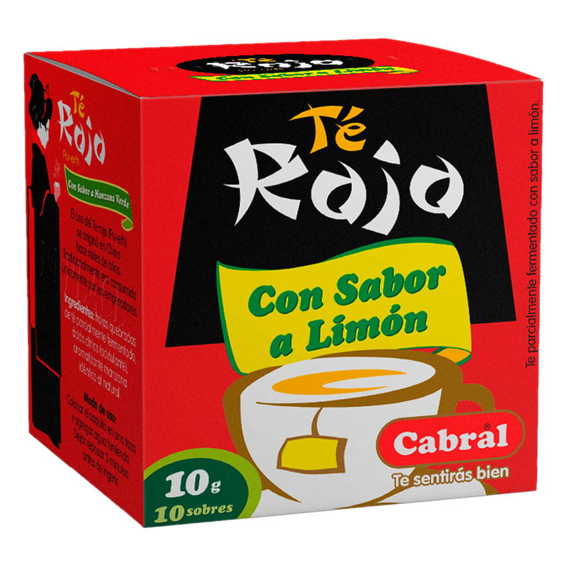 Té Cabral Rojo Con Limón 10 Sobres