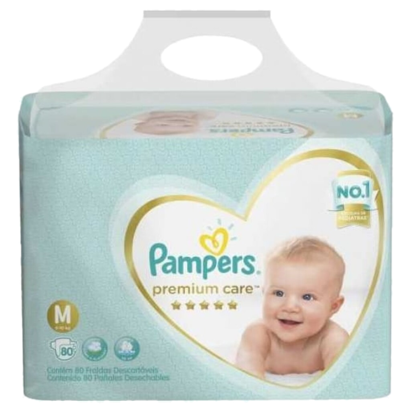 Pañales Pampers Premium Care Talle M 80 Unidades