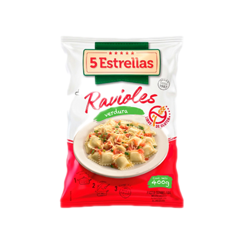 Ravioles 5 Estrellas Verdura Sin Gluten 400 G