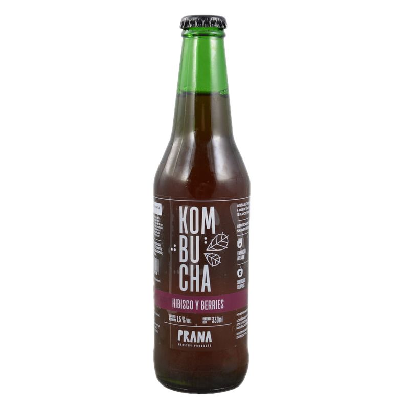 Kombucha Prana Hibisco Berries Botella 330 Ml