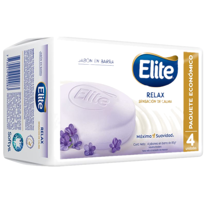 Pack 4 Unidades Jabón De Tocador Elite Relax 85 G