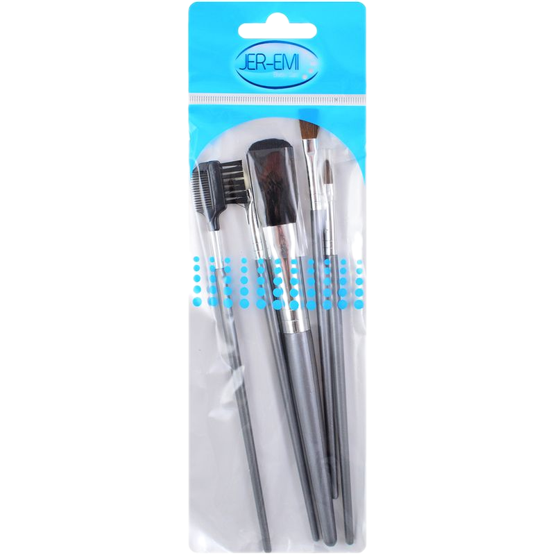 Set 5 Unidades Brochas De Maquillaje Mango Peltre