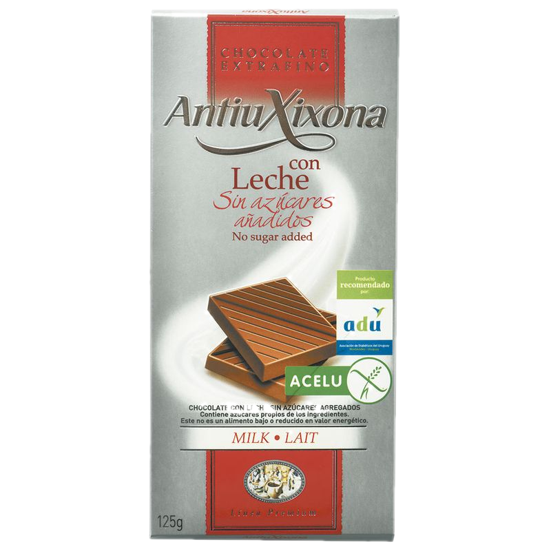 Chocolate Antiu Xixona Sin Azúcar Leche 125 G