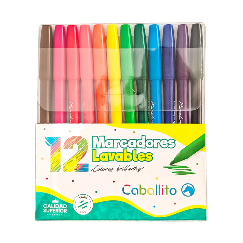 Marcador Fino Caballito 12 Unidades