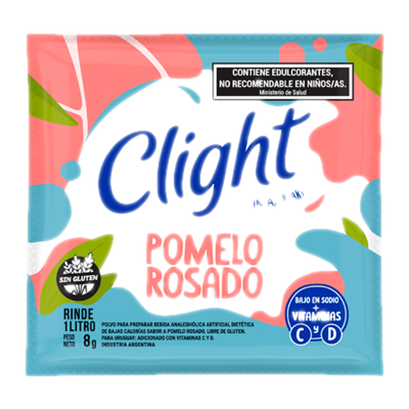 Refresco De Pomelo Rosado Con Vitamina C Y D Clight 8 G