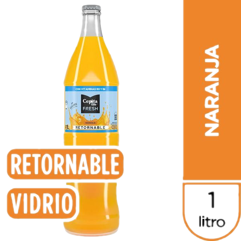 Agua Cepita Fresh 1 L Naranja