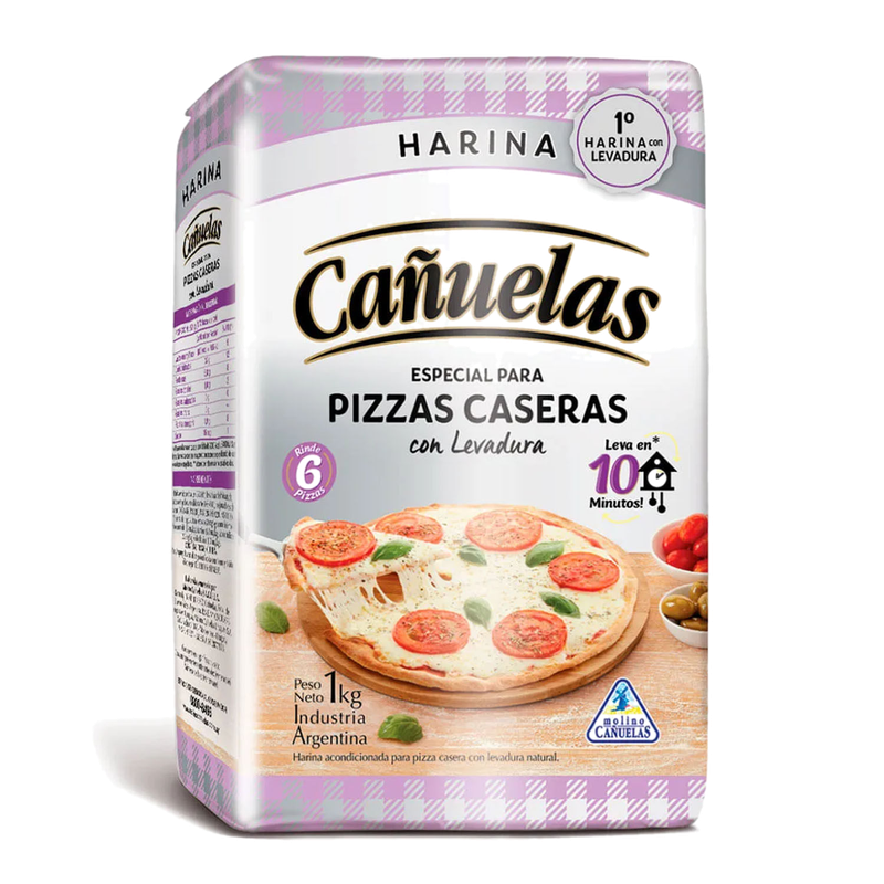 Harina Cañuelas Con Levadura Para Pizza 1 Kg
