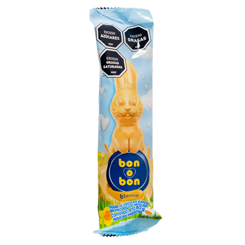 Conejo De Pascua De Chocolate Blanco Bon O Bon 50 G