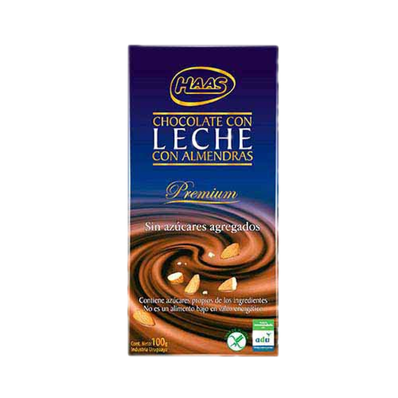Chocolate Haas Light Con Almendras 100 G