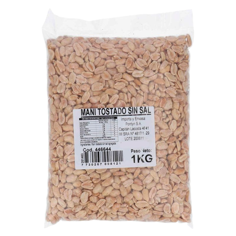 Maní Repelado Tostado Sin Sal 1 Kg