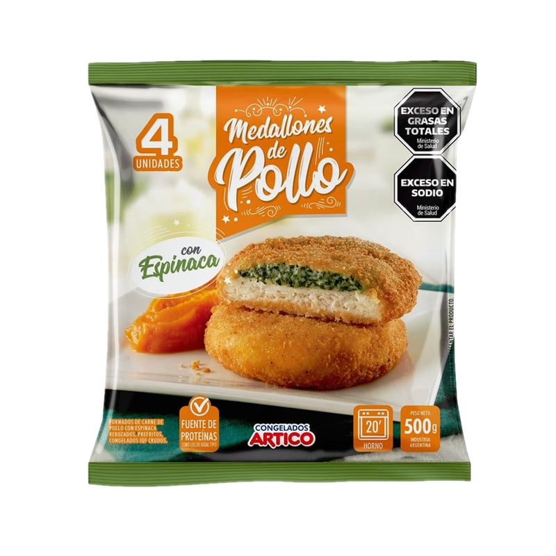 Medallon De Pollo Con Espinaca Artico 500 G