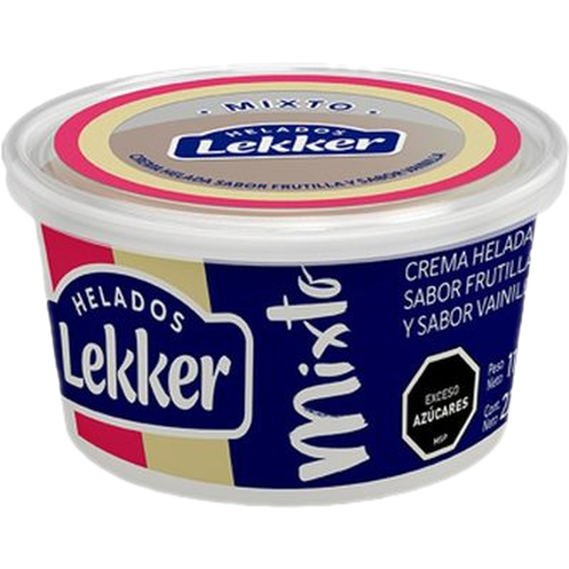Helado Lekker Sabor Frutilla Y Crema 220 Ml