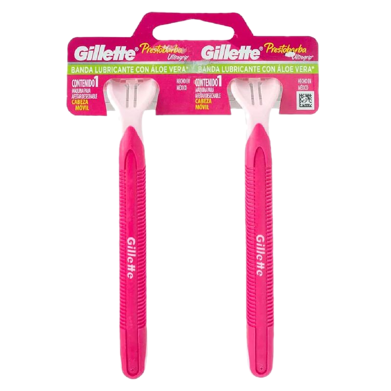 Maquina Gillette Prestobarba Ultragrip Con Aloe 2 Unidades