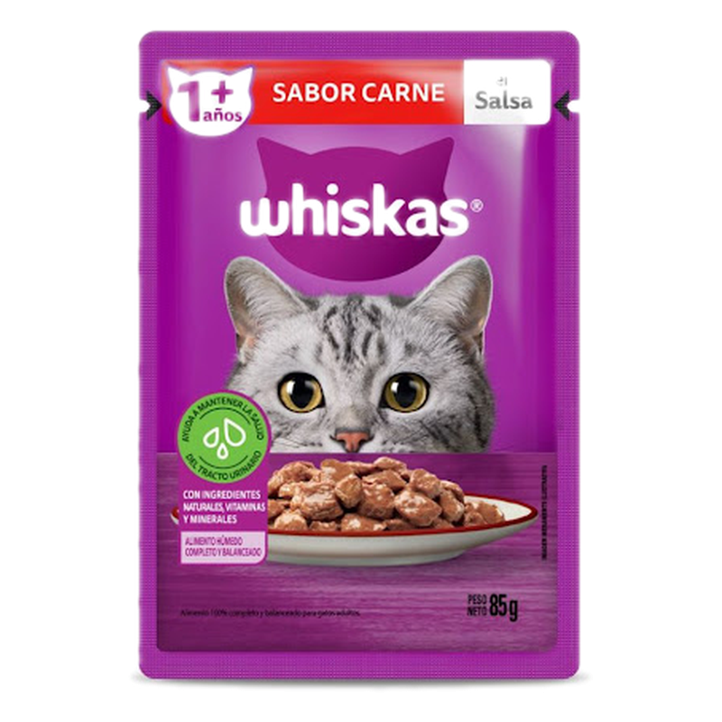 Alimento Para Gatos Sabor Carne Whiskas 85 G