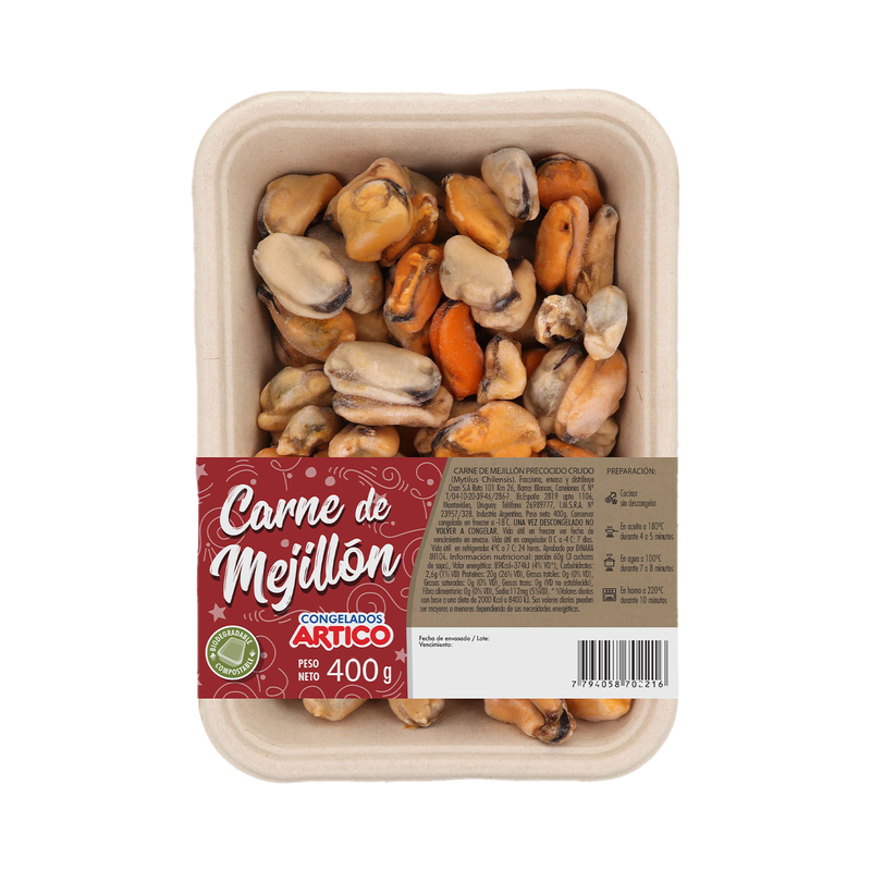 Pulpa Artico De Mejillon Congelado Bandeja 400 G