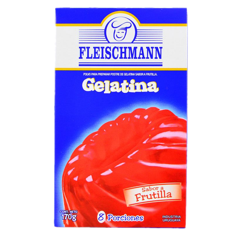 Gelatina Fleischmann Frutilla 8 Porciones