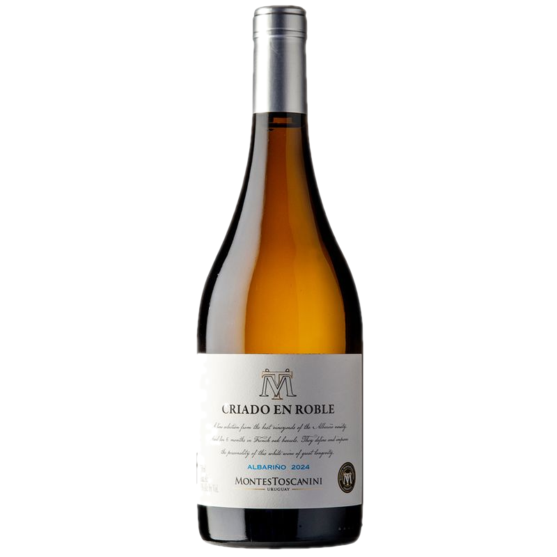 Vino Blanco Albariño Criado En Roble Montes Toscanini 750 Ml