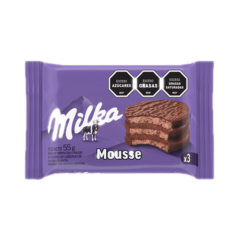 Alfajor Triple Chocolate Milka Mousse 55 G