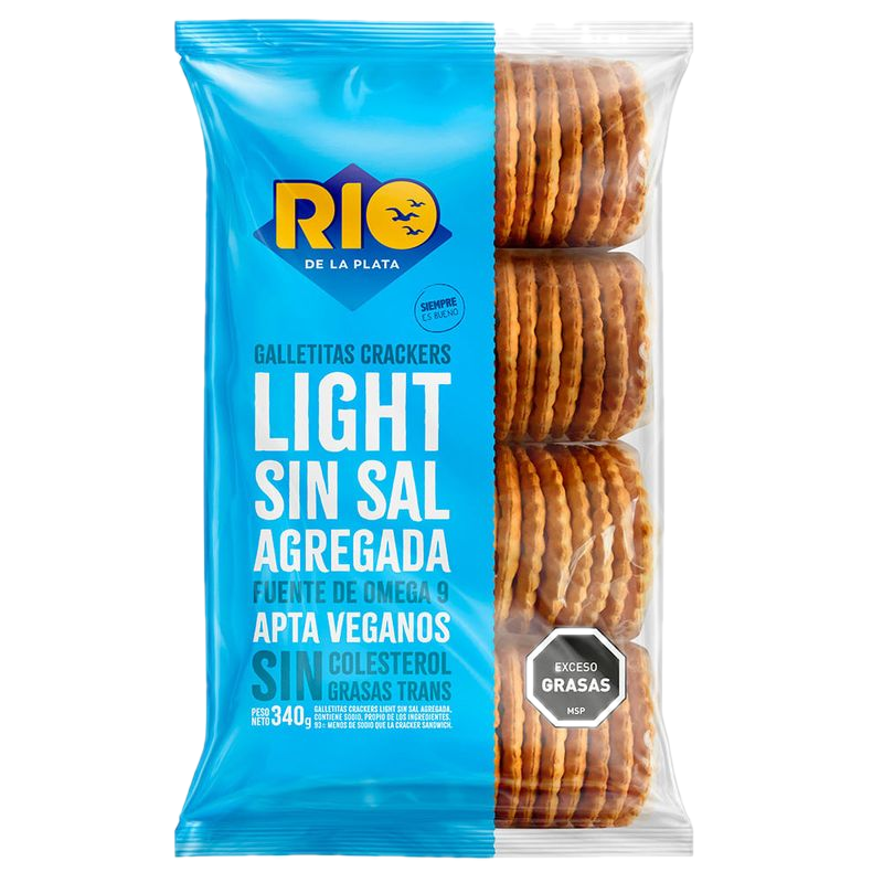 Galletas Cracker Veganas Sin Sal Rio De La Plata 340 G