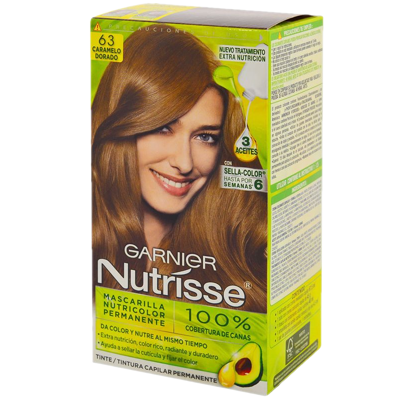 Coloración Nutrisse Garnier Caramelo Rubio Oscuro Dorado 63