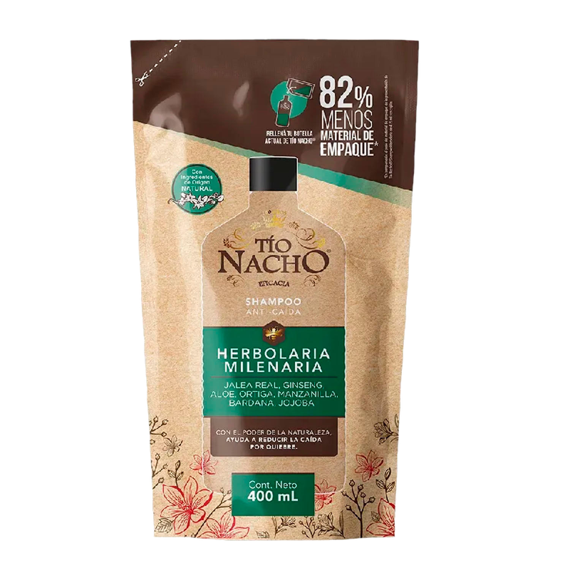 Shampoo Tio Nacho Herbolaria Doy Pack 400 Ml