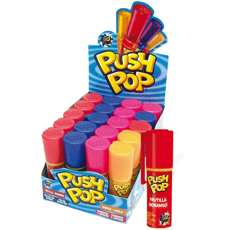 Caramelo Push Pop Strawberry 12.3 G