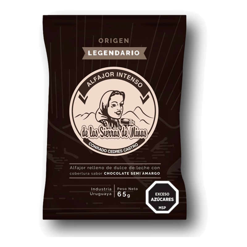 Alfajor Intenso Con Cobertura De Chocolate Semi Amargo De Las Sierra De Minas 75 G