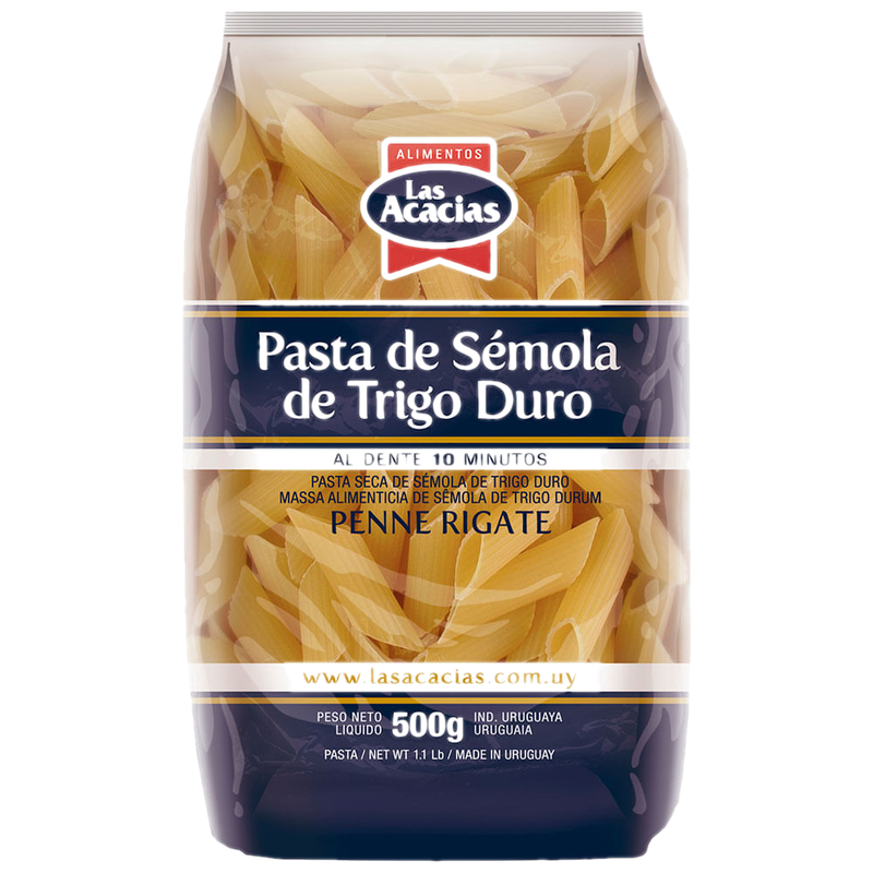 Fideos Trigo Duro Las Acacias Penne Rigate 500 G